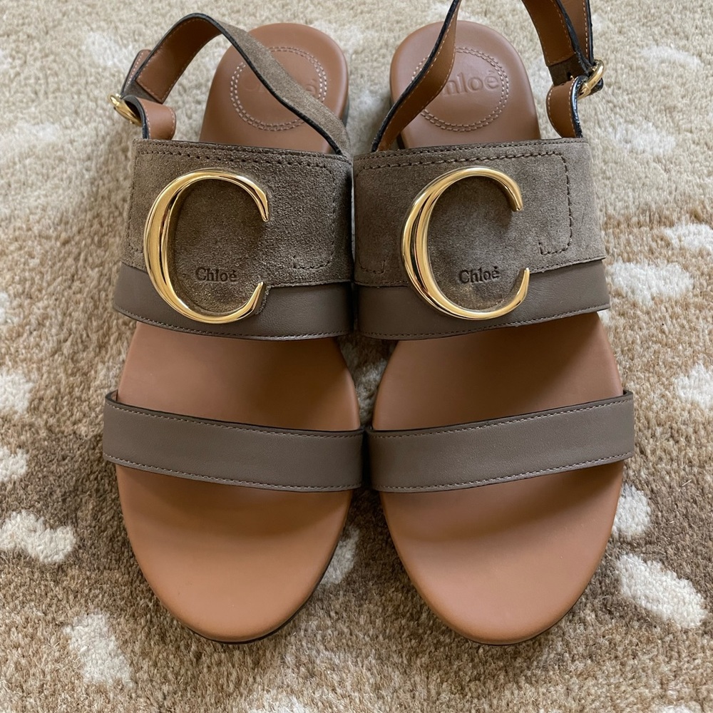 Chloe C Sandals in Beige- very good condition maybe worn twice. Size 36